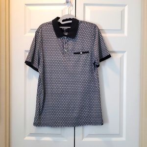 Goodfellow Men's Medium Patterned Navy Polo